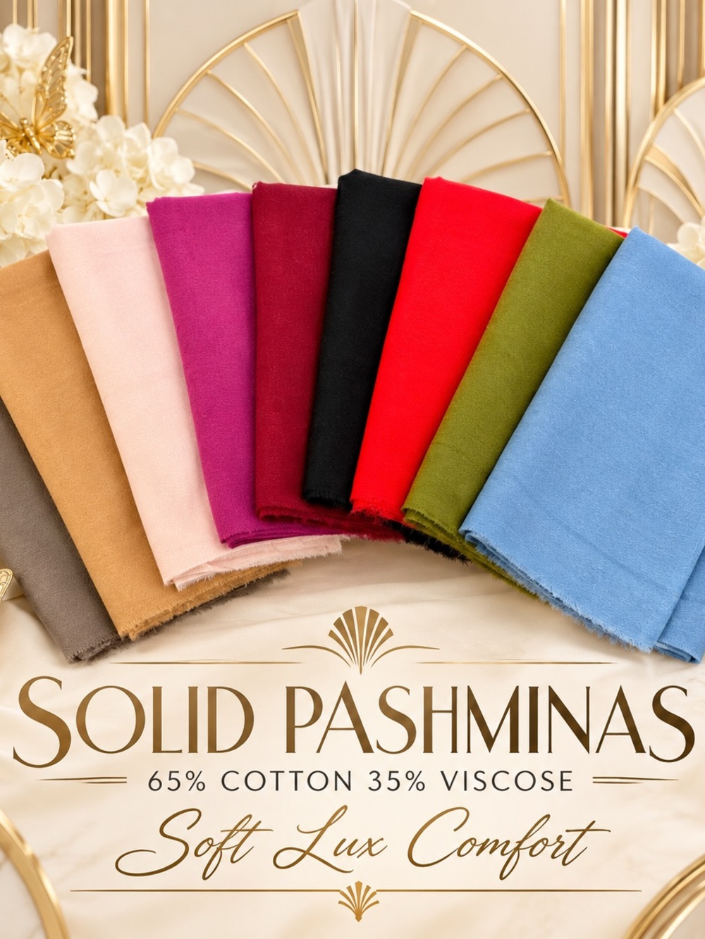 🆕Solid Soft Lux Pashmina Scarf - Assorted Colors